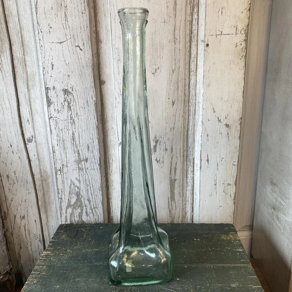 MCM‎ Rosenthal Netters Pale Green Blown Glass Flower Vase Made in Spain 16.5